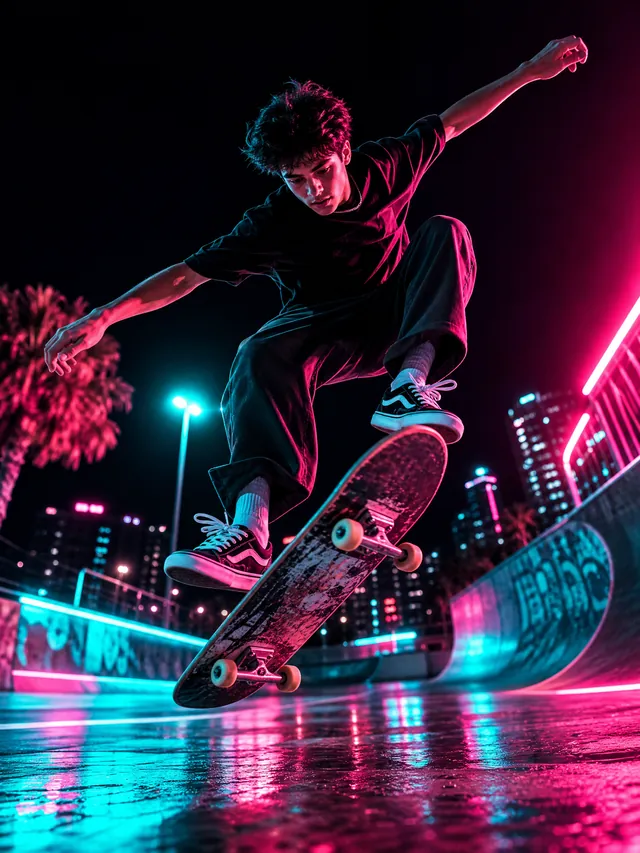 创作者夜跑滑板少年的极限运镜作品封面